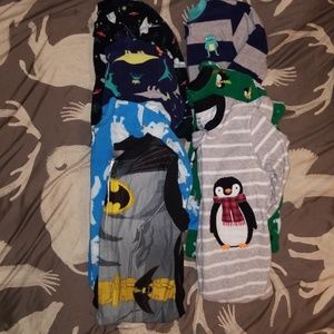 Lot of warm zip up footed jammies